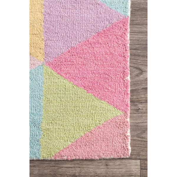Harriet Bee Doughton HandHooked Wool Pink/Yellow Area Rug & Reviews Wayfair